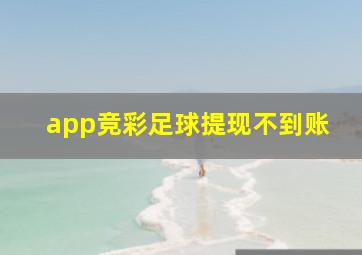 app竞彩足球提现不到账