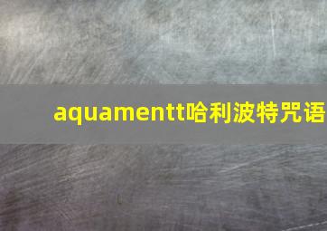 aquamentt哈利波特咒语