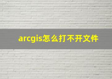 arcgis怎么打不开文件