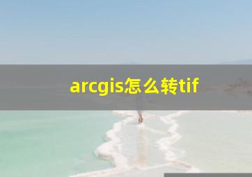 arcgis怎么转tif