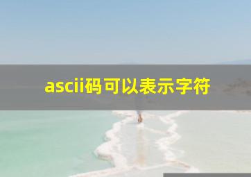 ascii码可以表示字符