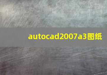 autocad2007a3图纸