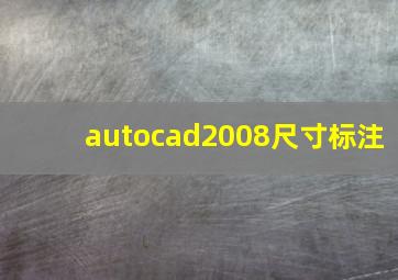 autocad2008尺寸标注