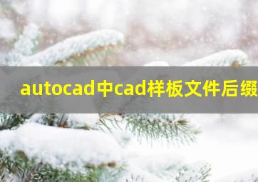 autocad中cad样板文件后缀名