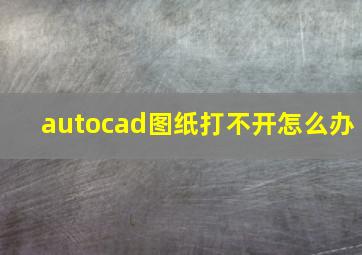 autocad图纸打不开怎么办