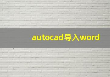 autocad导入word