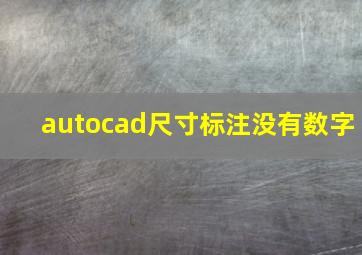 autocad尺寸标注没有数字