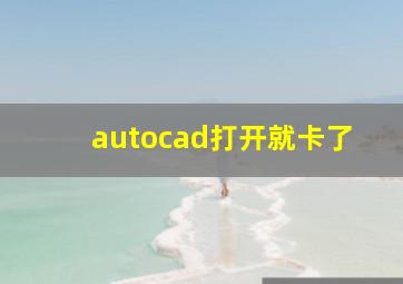 autocad打开就卡了