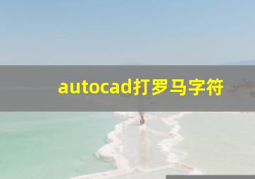 autocad打罗马字符