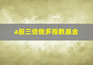 a股三倍做多指数基金