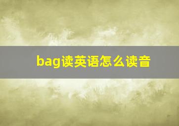 bag读英语怎么读音