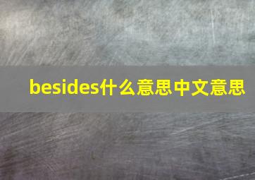 besides什么意思中文意思