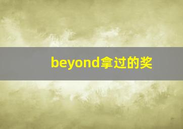 beyond拿过的奖