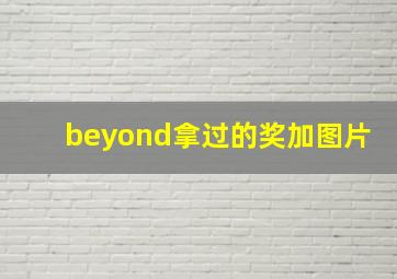 beyond拿过的奖加图片