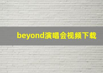 beyond演唱会视频下载