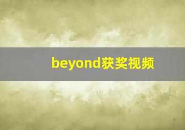 beyond获奖视频