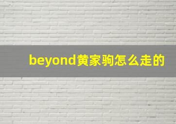 beyond黄家驹怎么走的