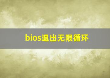 bios退出无限循环