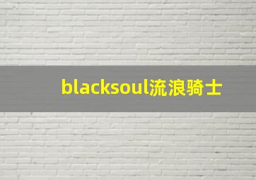 blacksoul流浪骑士