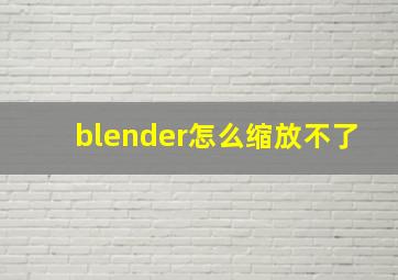 blender怎么缩放不了