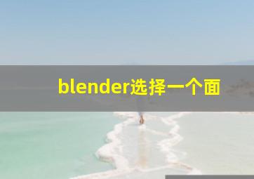 blender选择一个面