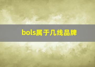 bols属于几线品牌