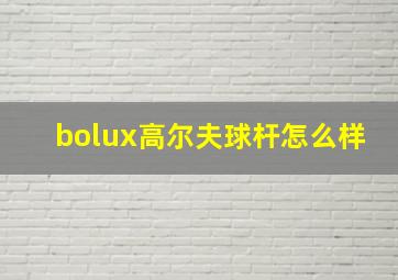 bolux高尔夫球杆怎么样