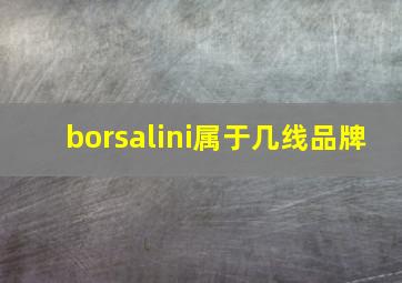 borsalini属于几线品牌