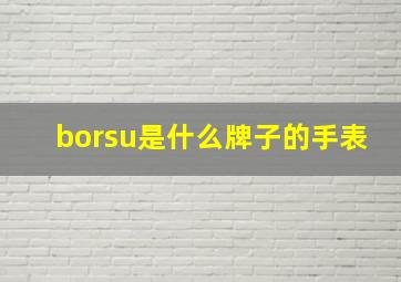 borsu是什么牌子的手表