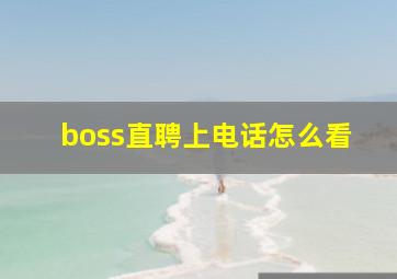 boss直聘上电话怎么看