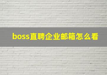 boss直聘企业邮箱怎么看