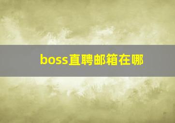 boss直聘邮箱在哪