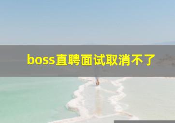 boss直聘面试取消不了