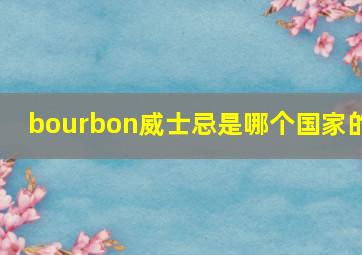 bourbon威士忌是哪个国家的