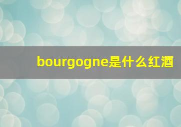 bourgogne是什么红酒