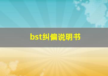 bst纠偏说明书