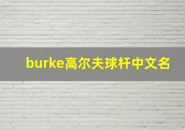 burke高尔夫球杆中文名