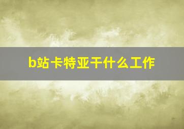 b站卡特亚干什么工作