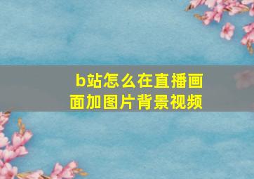 b站怎么在直播画面加图片背景视频