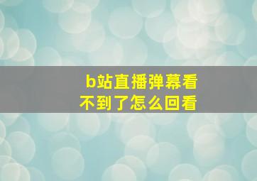 b站直播弹幕看不到了怎么回看