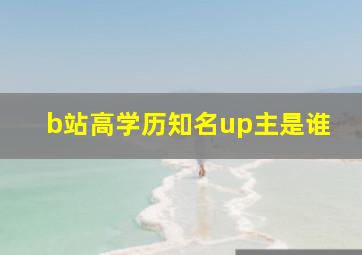 b站高学历知名up主是谁