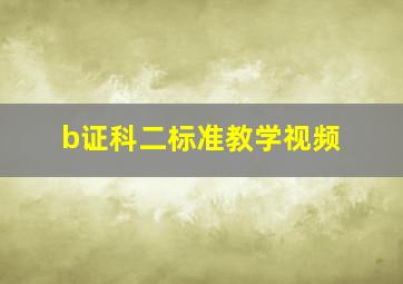 b证科二标准教学视频