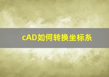 cAD如何转换坐标糸