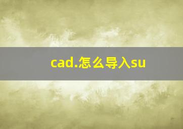 cad.怎么导入su