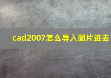 cad2007怎么导入图片进去