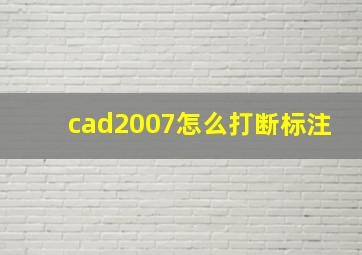 cad2007怎么打断标注