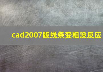 cad2007版线条变粗没反应