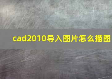 cad2010导入图片怎么描图