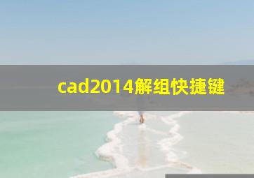 cad2014解组快捷键