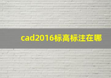 cad2016标高标注在哪